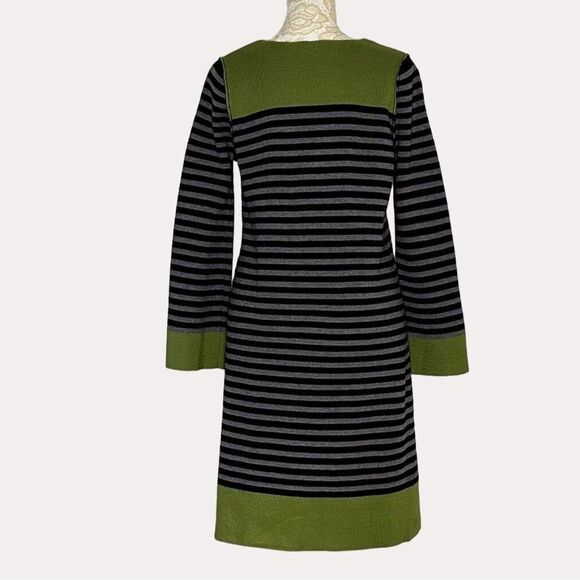 Eliza J Sweater Dress Color Block Stripe Black Gray Green S - Picture 4 of 6